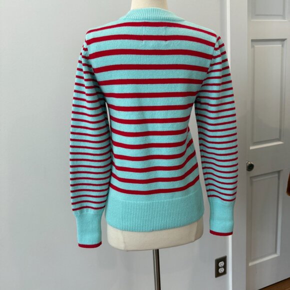 SOLD Addison Bay Knit Cypress Active Sweater In Mint/Poppy Stripe NWOT Size XS - Picture 7 of 11